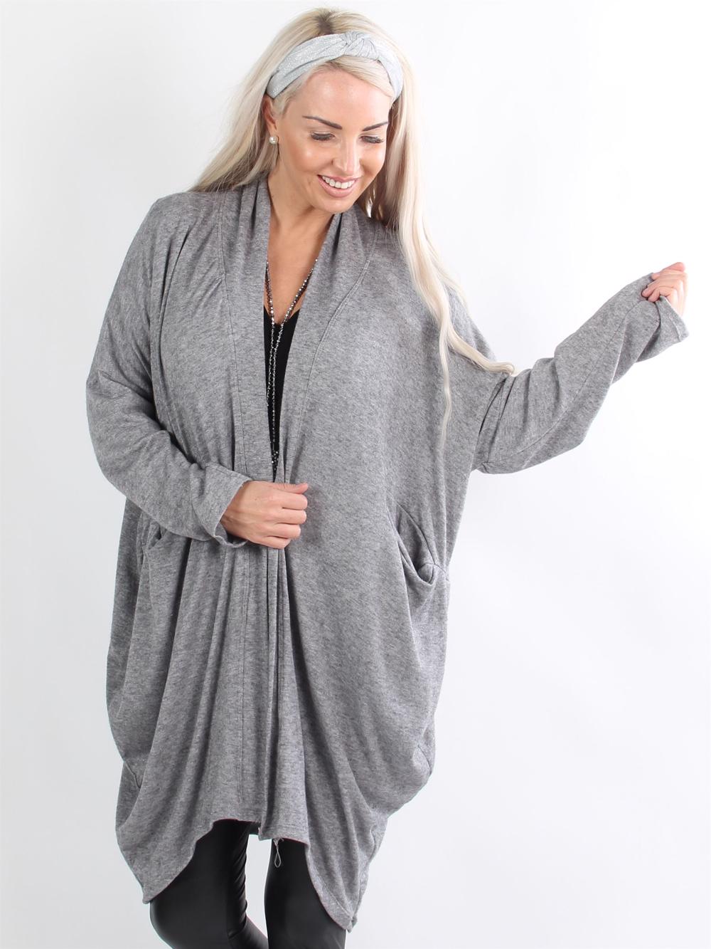 Sanja - Sort blød oversize cardigan med store lommer